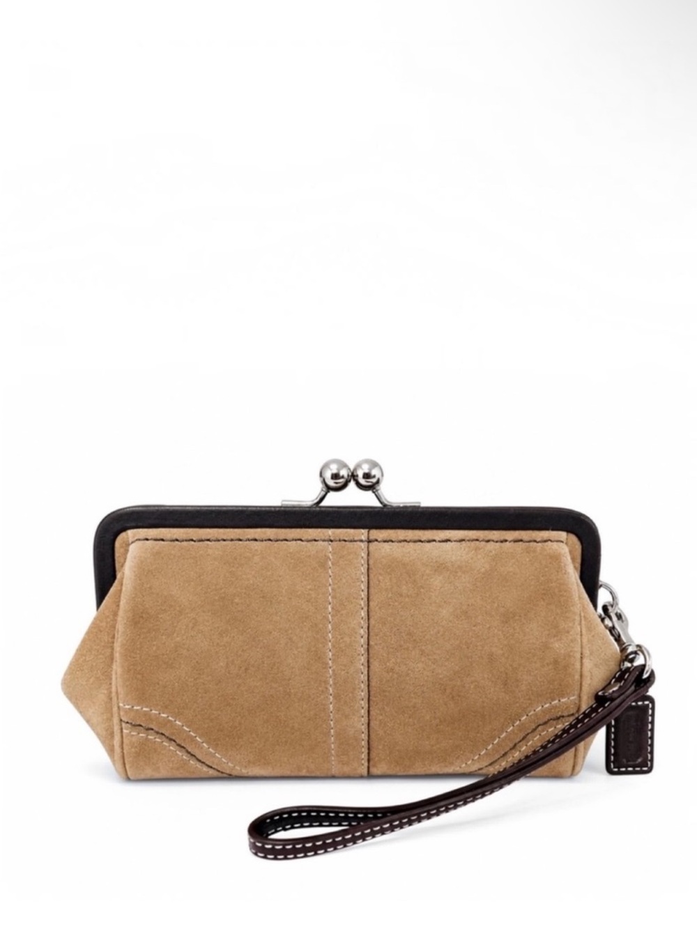 Coach Vintage Suede Kisslock Clutch-EUC